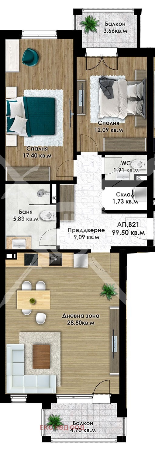 Продава  3-стаен град Пловдив , Остромила , 114 кв.м | 88528827