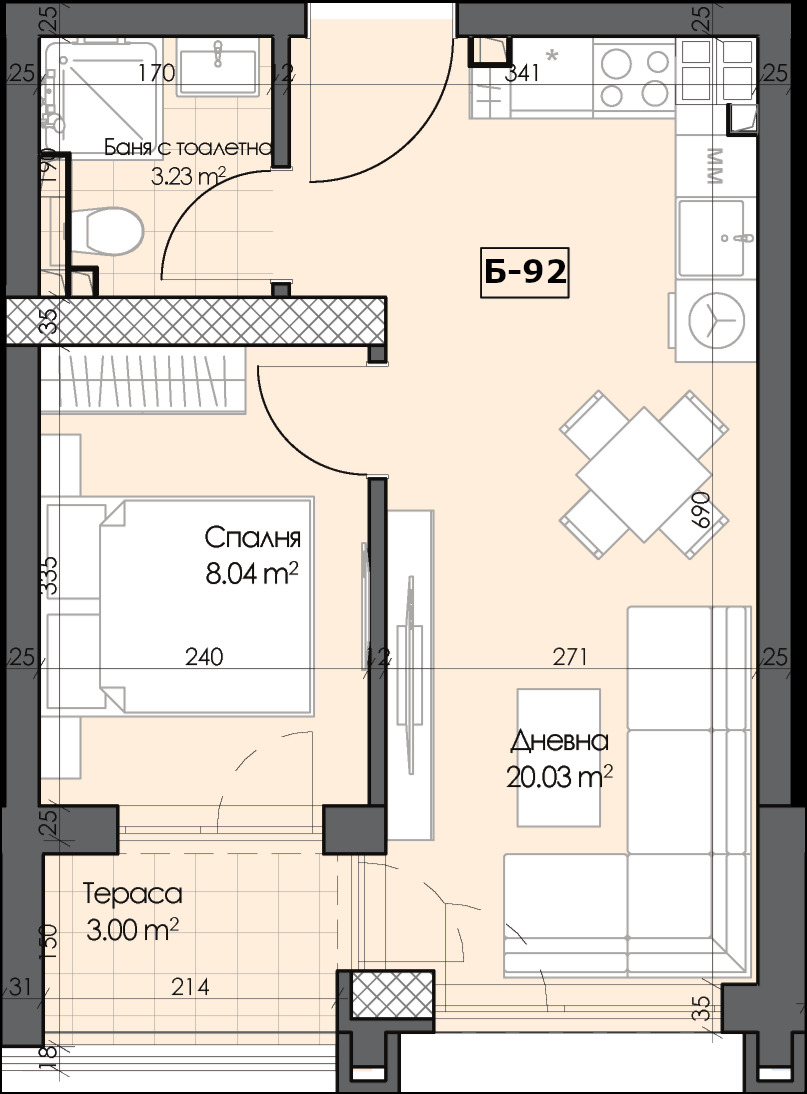 Продава 2-СТАЕН, гр. Пловдив, Гагарин, снимка 2 - Апартаменти - 53855737