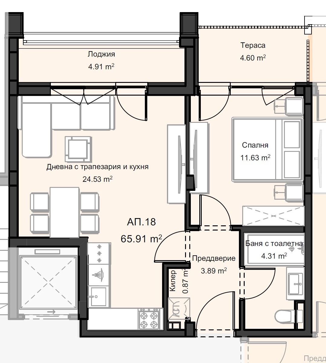 Продава 2-СТАЕН, гр. Пловдив, Остромила, снимка 5 - Апартаменти - 56429772