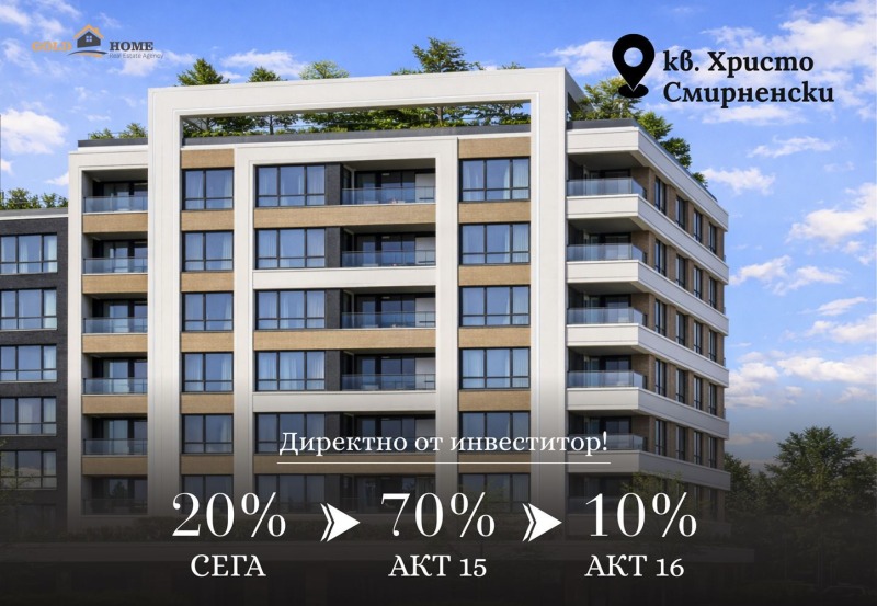 Продава 1-СТАЕН в град Пловдив, Христо Смирненски - 40 кв.м / 67 384 € » 131 791.65 лв., ГОЛД ИМОТИ