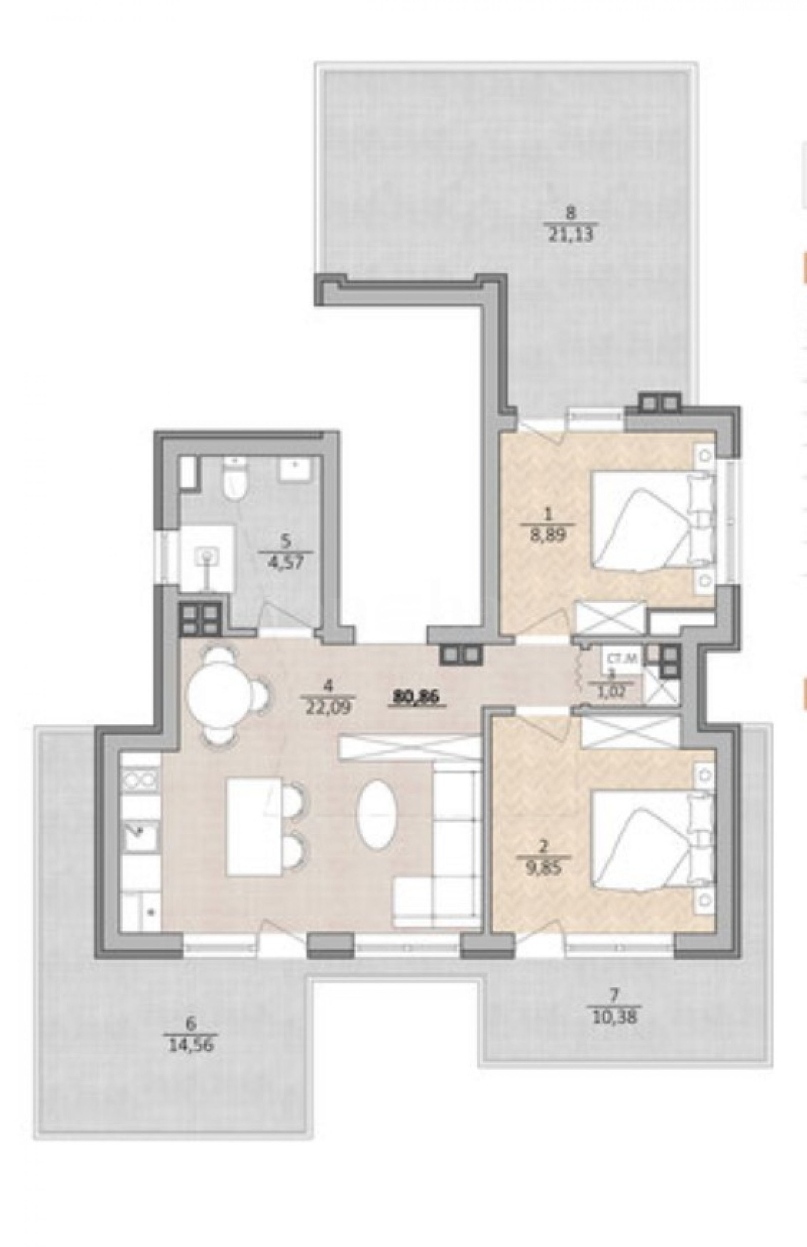 Продава 2-СТАЕН, гр. Варна, м-т Акчелар, снимка 2 - Апартаменти - 53119909