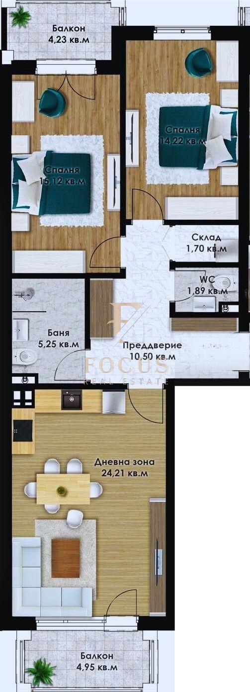 Продава 3-СТАЕН, гр. Пловдив, Южен, снимка 2 - Aпартаменти - 49313141