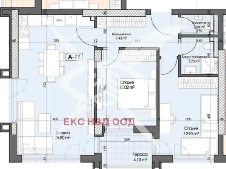 Satılık  1 yatak odası Plovdiv , Karşiyaka , 103 metrekare | 38689864