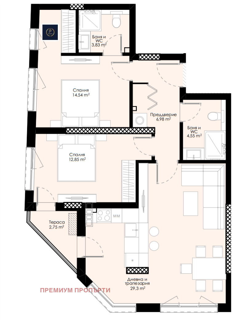 Продава 3-СТАЕН, гр. Пловдив, Христо Смирненски, снимка 2 - Aпартаменти - 47128711