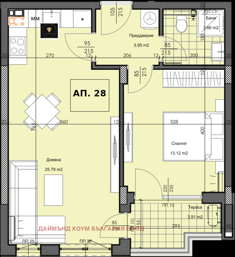 Eladó  1 hálószoba Plovdiv , Gagarin , 70 négyzetméter | 44208839 - kép [2]