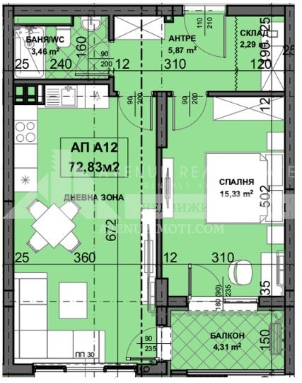 En venta  1 dormitorio Plovdiv , Ostromila , 73 metros cuadrados | 70902251 - imagen [2]