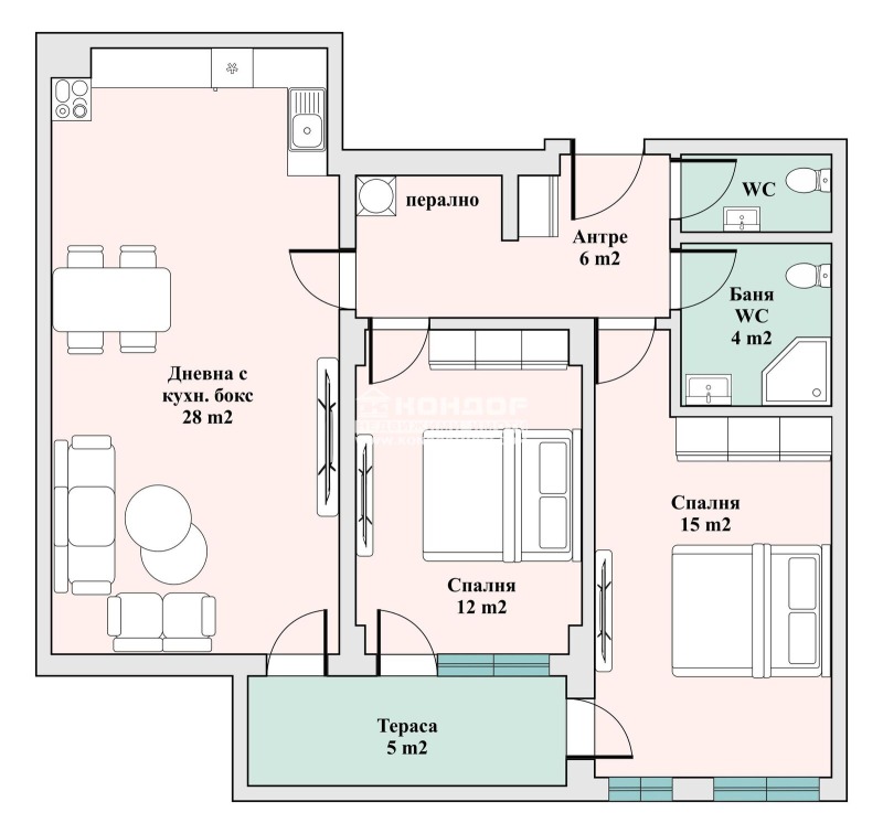 Te koop  2 slaapkamers Plovdiv , Trakija , 102 m² | 13120510 - afbeelding [5]