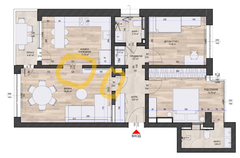 Продава 3-СТАЕН, гр. София, Иван Вазов, снимка 2 - Апартаменти - 53082893