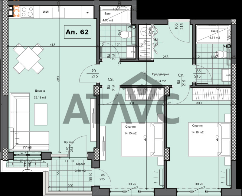 Продава 3-СТАЕН, град Пловдив, Гагарин • 117418 € / 229649.65 лв. • 30621558 1