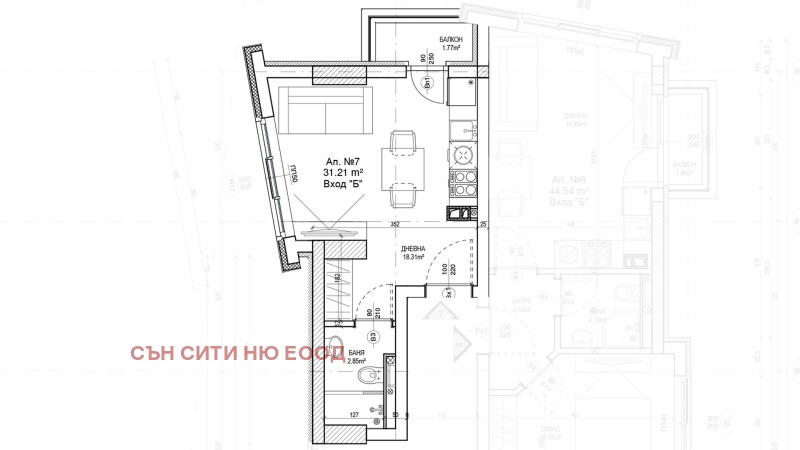 Προς πώληση  Στούντιο Σοφηια , Μαναστηρσκη ληβαδη , 37 τ.μ | 77455002 - εικόνα [3]