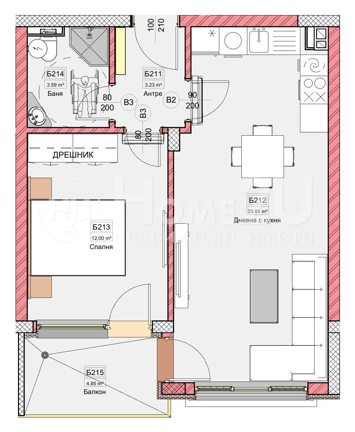 À venda  1 quarto Varna , Vladislav Varnentchik 1 , 63 m² | 69537194 - imagem [3]