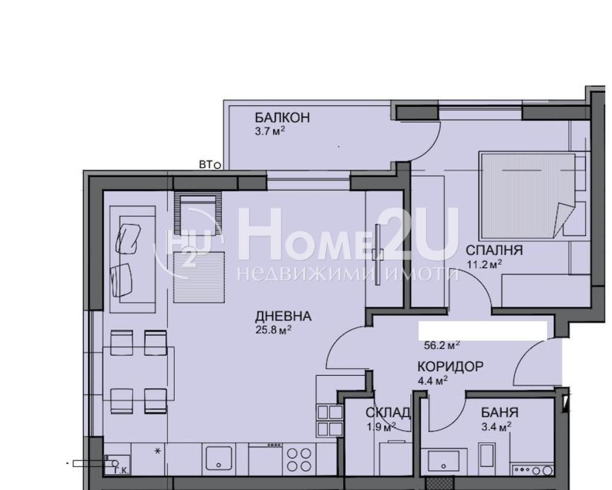 Продава 2-СТАЕН, гр. София, Малинова долина, снимка 4 - Апартаменти - 53800456