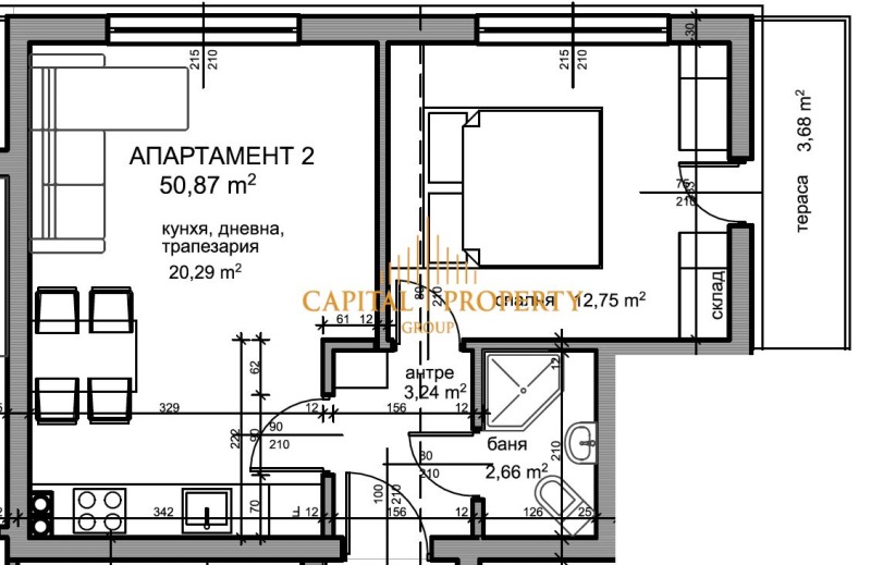 Продава 1-СТАЕН, гр. Варна, Център, снимка 3 - Апартаменти - 53160516