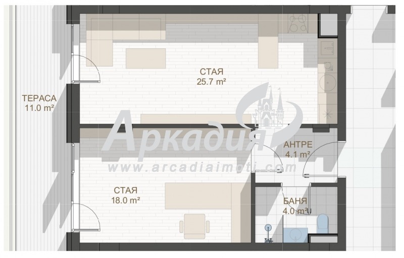 Myytävänä  1 makuuhuone Plovdiv , Tsentar , 85 neliömetriä | 48322562 - kuva [3]