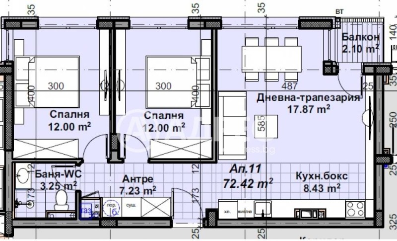 Till salu  2 sovrum Sofia , m-t Gardova glava , 82 kvm | 50601618 - bild [3]