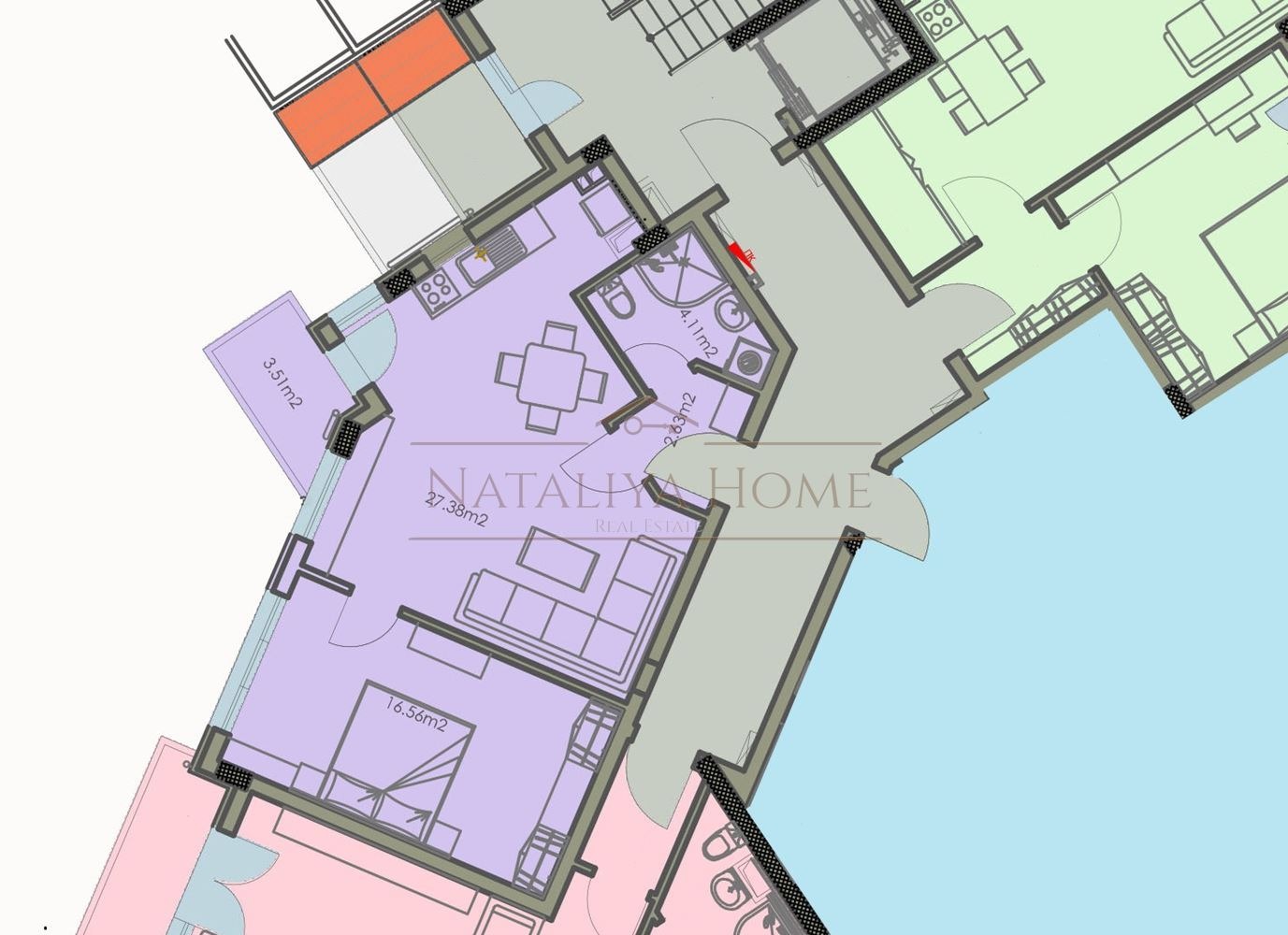 Продава 2-СТАЕН, гр. Бургас, Изгрев, снимка 2 - Апартаменти - 53732656