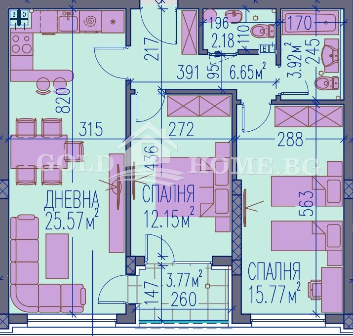 Na prodej  2 ložnice Plovdiv , Kamenica 2 , 99 m2 | 71911965 - obraz [2]