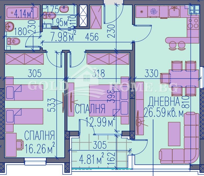 Na prodej  2 ložnice Plovdiv , Kamenica 2 , 99 m2 | 71911965 - obraz [3]