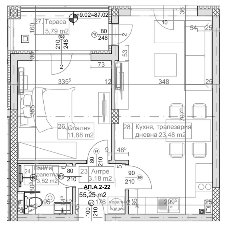 Продава 2-СТАЕН, гр. Варна, м-т Манастирски рид, снимка 4 - Апартаменти - 53174005