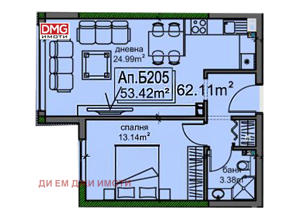 Продава 2-СТАЕН, гр. София, Левски Г, снимка 2 - Апартаменти - 53162400