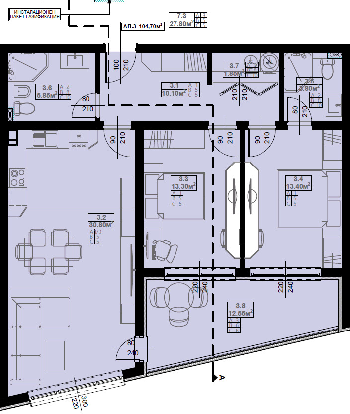 Продава  3-стаен град Благоевград , Широк център , 119 кв.м | 24659806 - изображение [7]