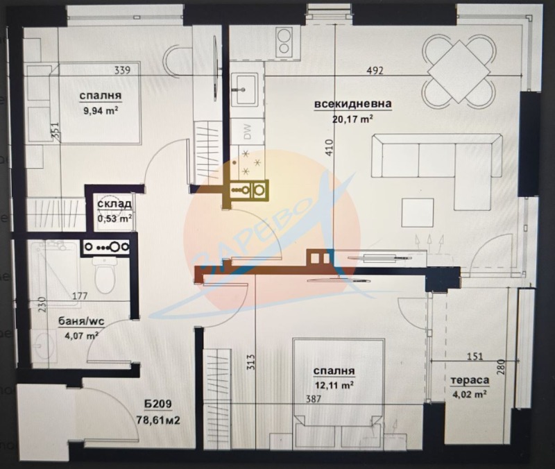 Продава 3-СТАЕН, гр. Бургас, Изгрев, снимка 2 - Апартаменти - 53492881