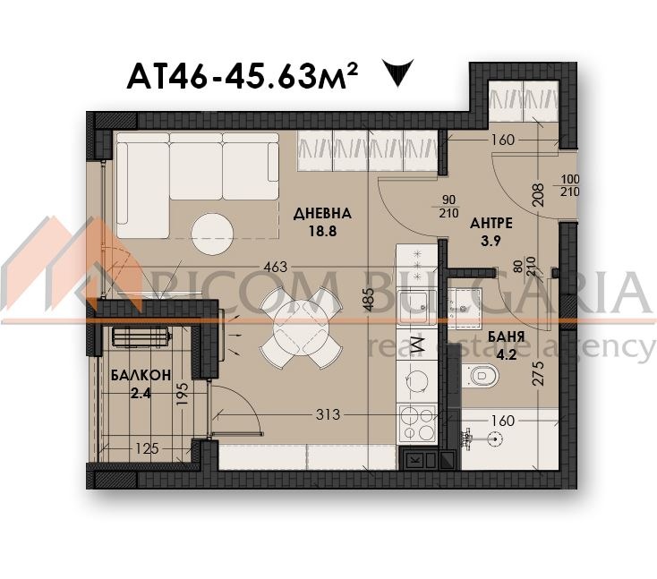 Продава 1-СТАЕН, гр. Варна, Виница, снимка 5 - Апартаменти - 53283356