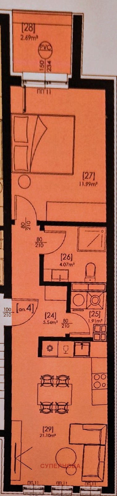 Продава 2-СТАЕН, гр. Хасково, Любен Каравелов, снимка 4 - Aпартаменти - 48019966