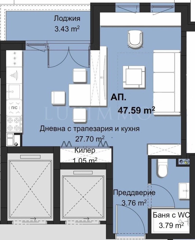 Til salg  Studie Plovdiv , Hristo Smirnenski , 56 kvm | 13039755 - billede [2]