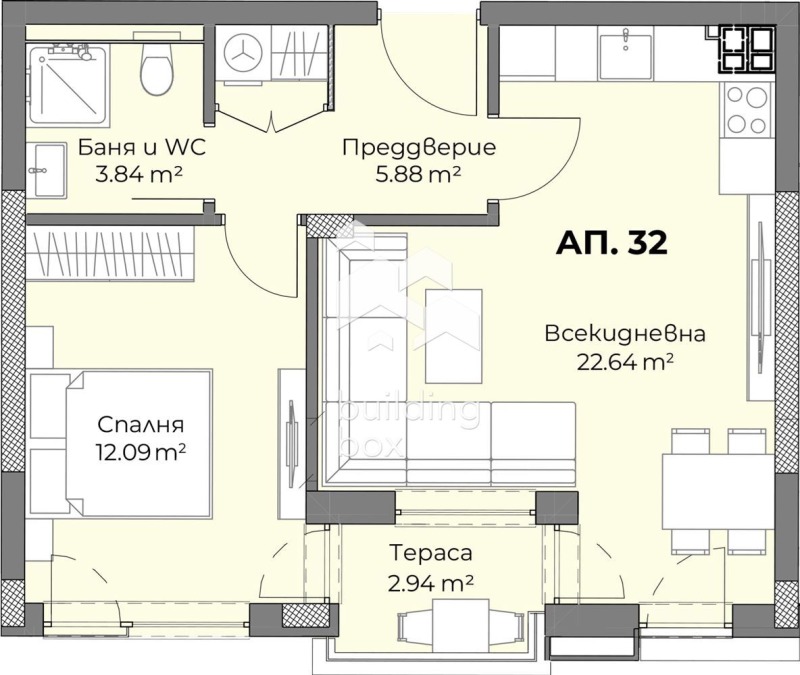 Продава 2-СТАЕН, гр. Пловдив, Христо Смирненски, снимка 2 - Aпартаменти - 48631987