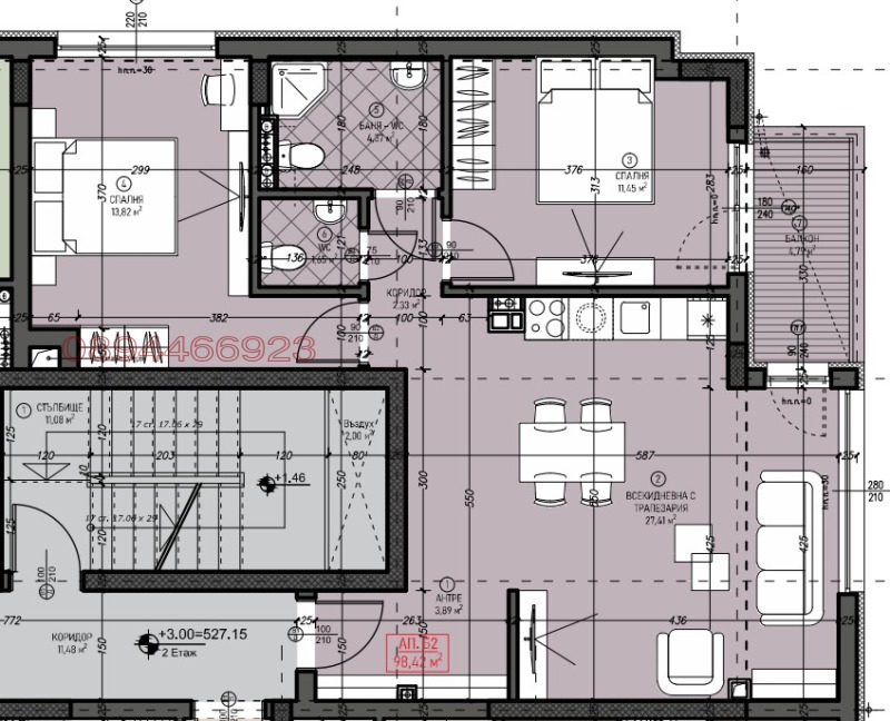 Продаја  2 спаваће собе Софија , Левски В , 103 м2 | 34447582 - слика [2]