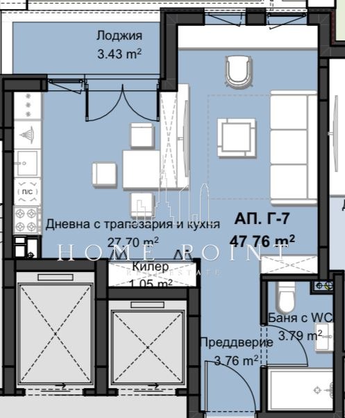 Продаја  1 спаваћа соба Пловдив , Христо Смирненски , 57 м2 | 58089567 - слика [5]