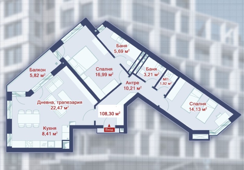 Myytävänä  2 makuuhuonetta Sofia , Hladilnika , 128 neliömetriä | 87282428 - kuva [4]