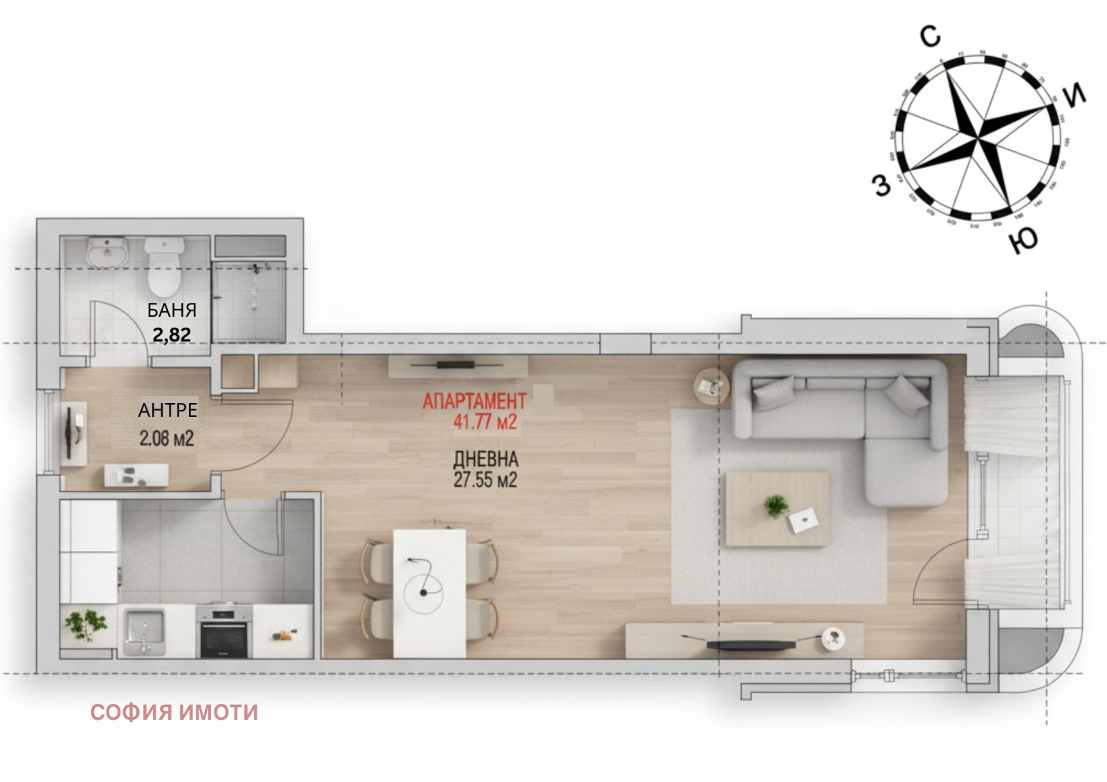 Продава 1-СТАЕН, гр. София, Витоша, снимка 7 - Апартаменти - 53988574