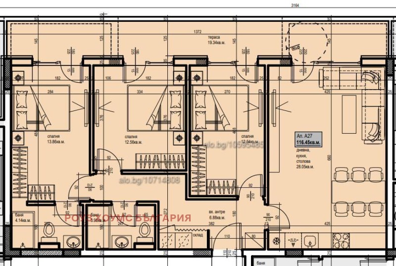 Продава 4-СТАЕН, гр. Пловдив, Христо Смирненски, снимка 3 - Апартаменти - 52550392