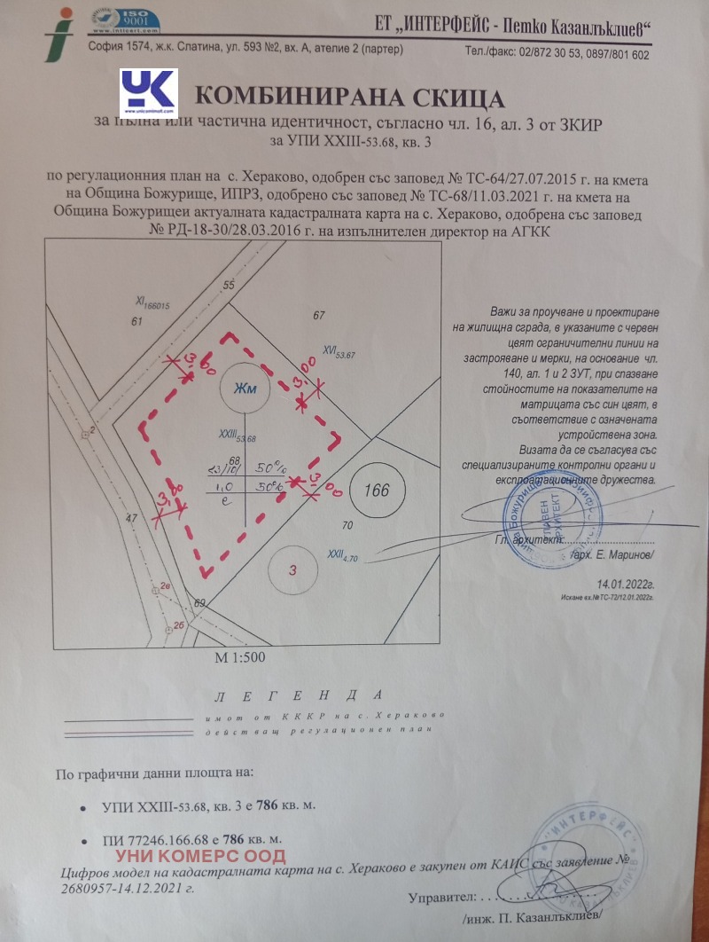 Продава  Парцел област София , с. Хераково , 786 кв.м | 13907088