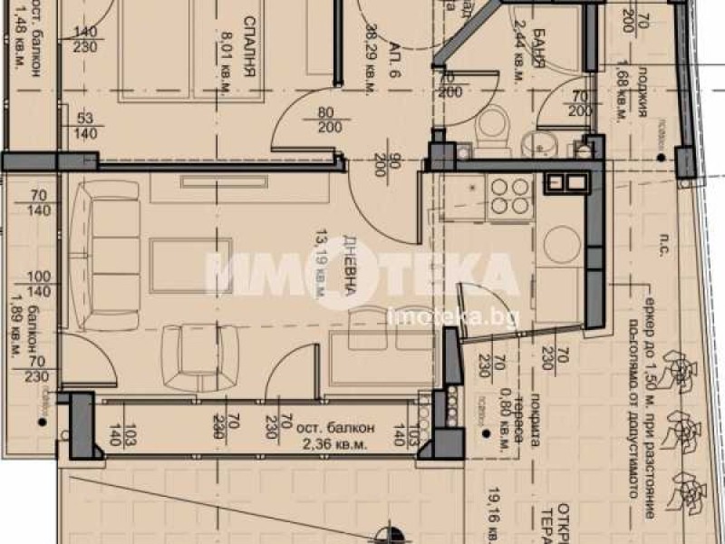 Satılık  1 yatak odası Varna , Kolhozen pazar , 73 metrekare | 51178354 - görüntü [2]