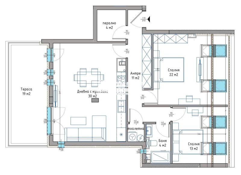 De vânzare  2 dormitoare Plovdiv , Hristo Smirnensci , 135 mp | 76088762 - imagine [3]