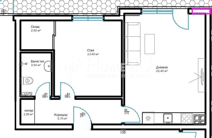 Na prodej  1 ložnice Varna , m-t Pčelina , 74 m2 | 24630144 - obraz [3]