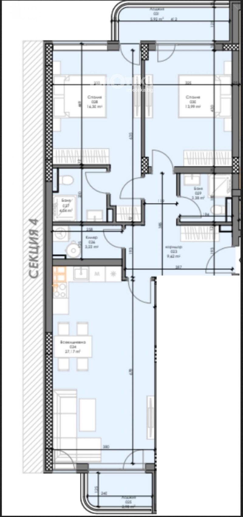 Продаја  2 спаваће собе Софија , Центар , 114 м2 | 12021028 - слика [2]