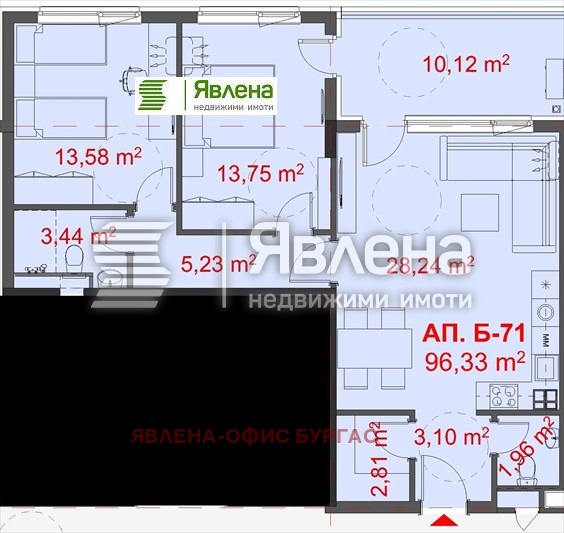 Продава 3-СТАЕН, гр. Бургас, Славейков, снимка 1 - Aпартаменти - 49307983