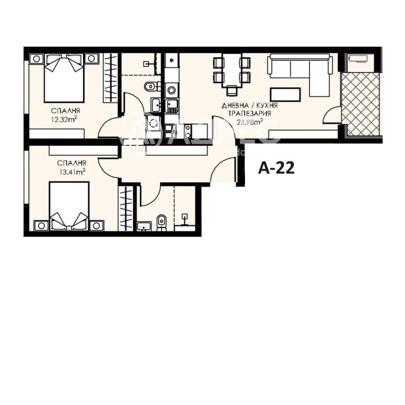 En venta  2 dormitorios Sofia , Lyulin 9 , 97 metros cuadrados | 69135250 - imagen [4]