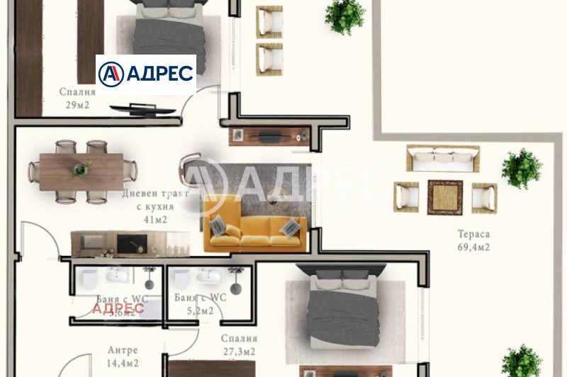 Продаја  2 спаваће собе Варна , к.к. Чајка , 213 м2 | 23676805 - слика [4]