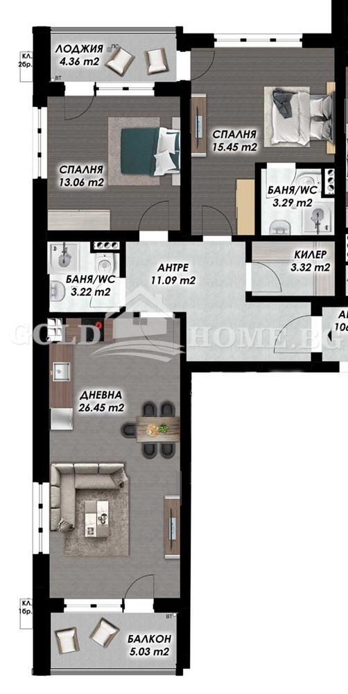 Продава 3-СТАЕН, гр. Пловдив, Гагарин, снимка 2 - Апартаменти - 53888400