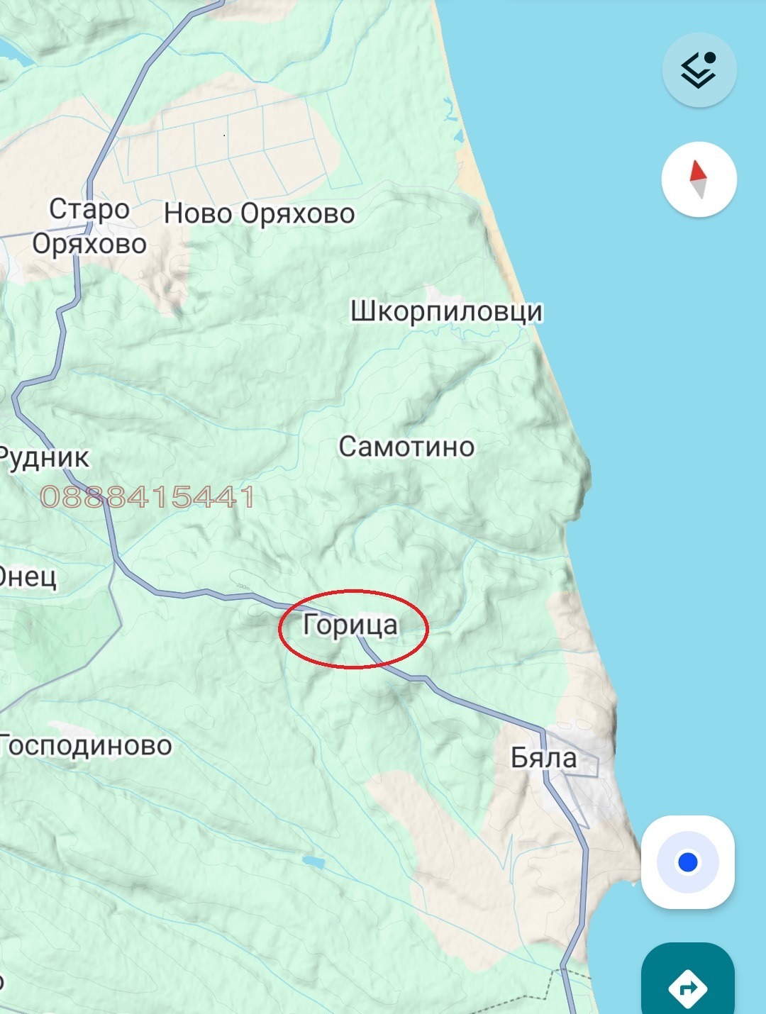 Продава ПАРЦЕЛ, с. Горица, област Варна, снимка 2 - Парцели - 54376770