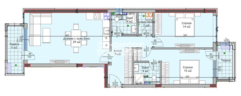 Продается  2 спальни Пловдив , Тракия , 121 кв.м | 47431713 - изображение [2]