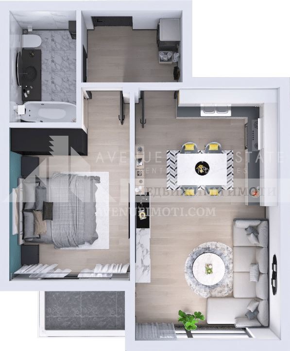 De vânzare  1 dormitor Plovdiv , Iujen , 66 mp | 39175715 - imagine [3]