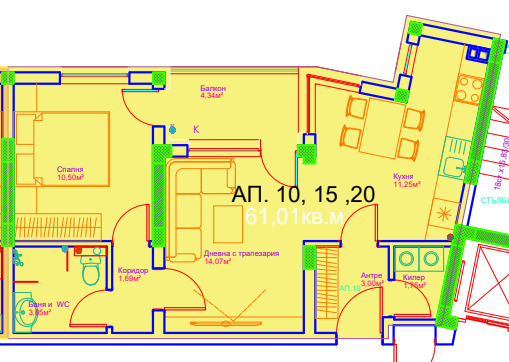 Продава 2-СТАЕН, гр. Монтана, Широк център, снимка 2 - Апартаменти - 53681065
