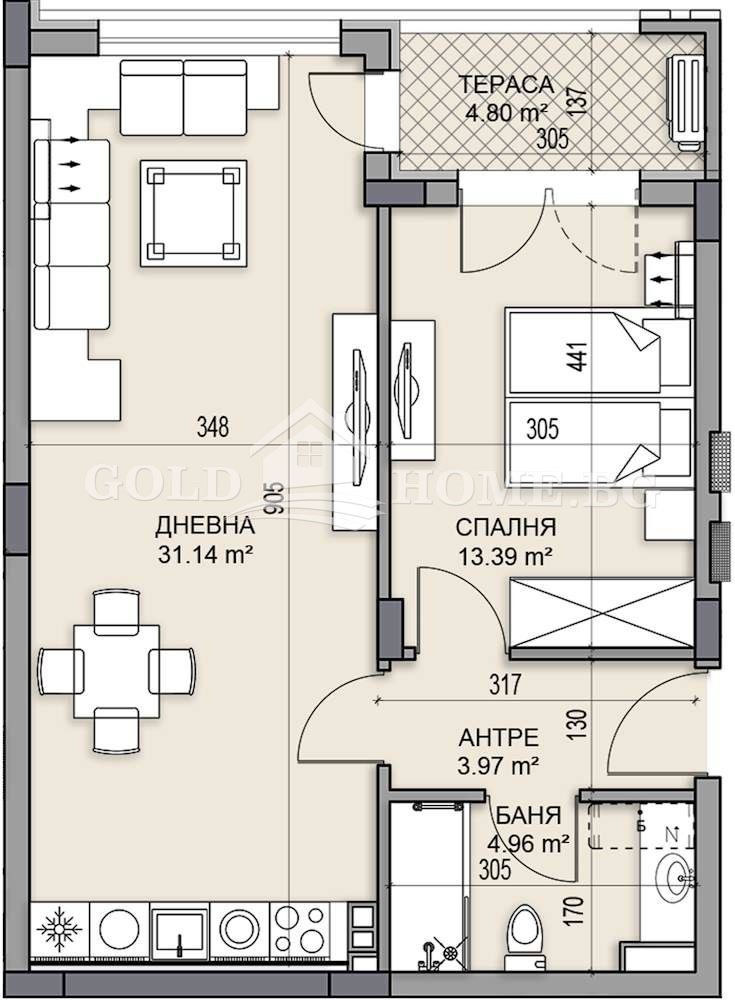 Продава 2-СТАЕН, гр. Пловдив, Гагарин, снимка 2 - Апартаменти - 53632733
