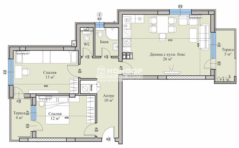 For Sale  2 bedroom Plovdiv , Hristo Smirnenski , 104 sq.m | 93907906 - image [2]